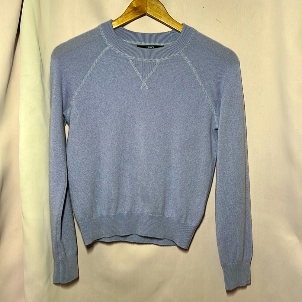 Quince Cashmere Sweater. Periwinkle